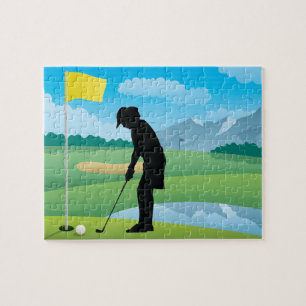 Femme Golfer Design Jigsaw Puzzle