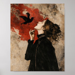 Femme gothique avec Art mural de fantasy sombre de