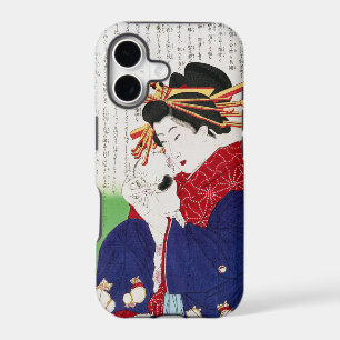 Femme japonaise tenant un chat, Tsukioka Yoshitosh
