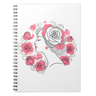 Femme jeune dame élégante abstrait cahier rose