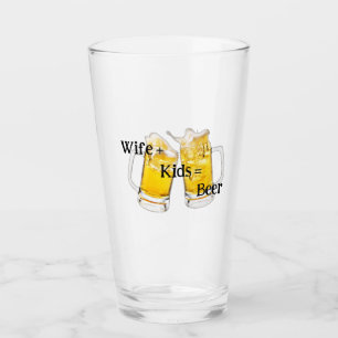 femme+kids=bière fête des pères verre personnalisé