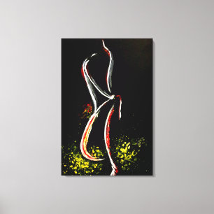 Femme la nuit Impression sur toile en noir et blan
