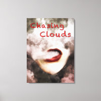 Femme Lèvres Nuages Vape Grunge Enveloppé Toile