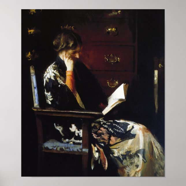 Femme lisant Poster d'Art Vintage (Devant)