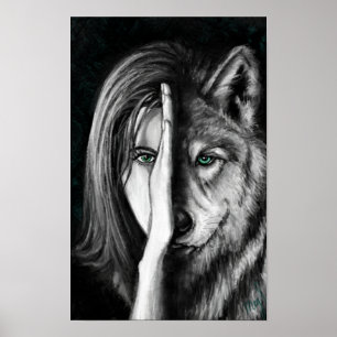 Femme Loup - Affiche d'émotion - Impression d'art