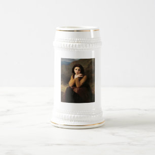 Femme Mignonne of Young Woman by Bouguereau Beer Stein