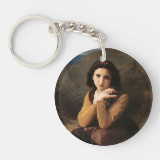 Femme Mignonne of Young Woman by Bouguereau  Keychain