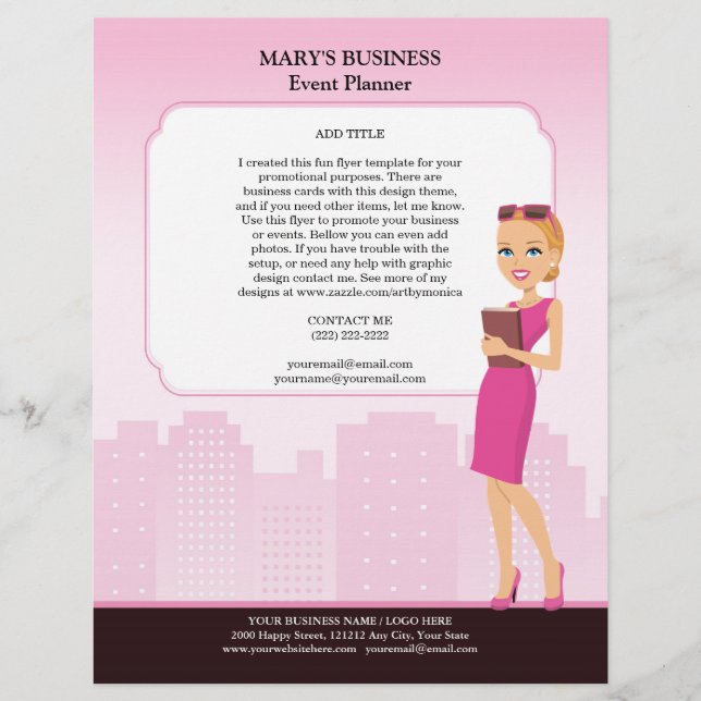 Femme Modèle de prospectus d'entreprise (version 1 (Devant)