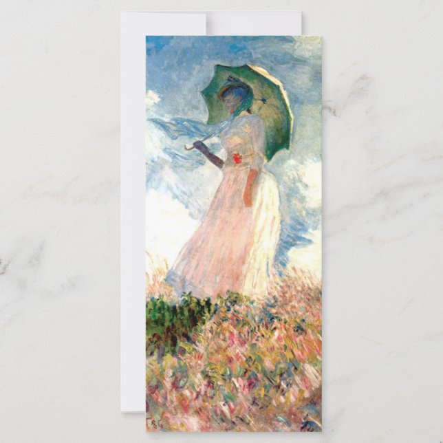 Femme Monet avec un Parasol face à la carte gauche (Devant)