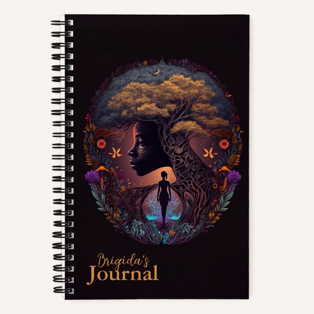 Femme mystique de la nature Journal coloré (Recto)