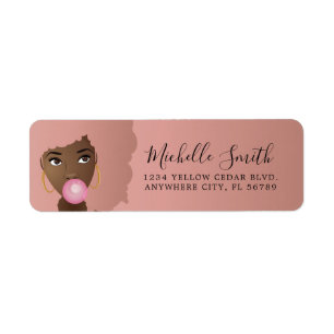 Femme noire, Afro rose, Bubblegum