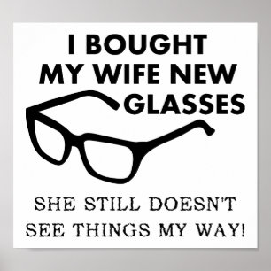 Femme Nouvelles Lunettes Affiche Drôle