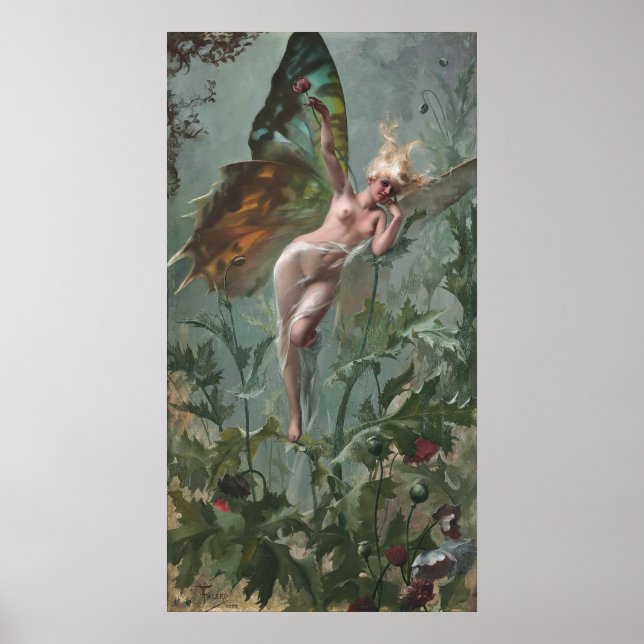 Femme Papillon, by Luis Ricardo Falero Poster (Front)