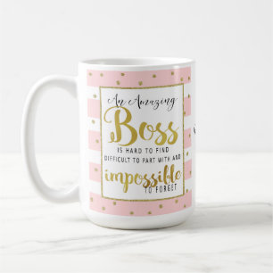 Femme patron mug quittant le cadeau de retraite