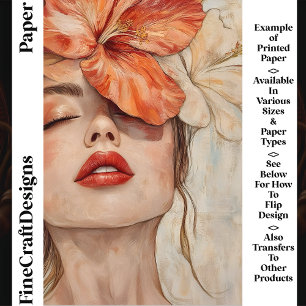 Femme, Portrait en Gros Plan CJ2 Papier Scrapbook