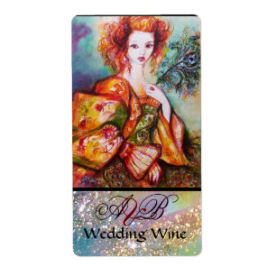 FEMME ROMANTIQUE AVEC PEACOCK FEACOCK VIN Mariage
