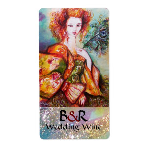 FEMME ROMANTIQUE AVEC PEACOCK FEACOCK VIN Mariage