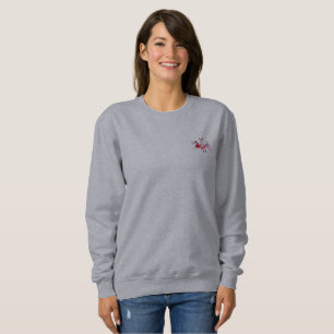 femme Santa Bat grise sweatshirt poche vif
