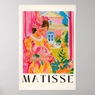 Femme tenant une poule, impression de Matisse, art