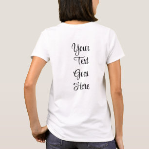 Femme TShirt Back Side Imprimer Texte manuscrit