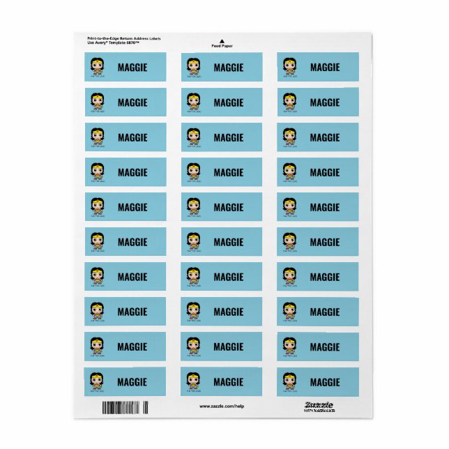 Femme-vedette de la mini-ligue de justice personna (Feuille entière)