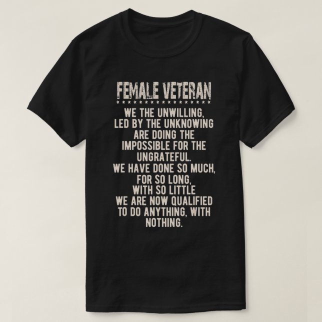 Femme Vétérinaire Combattante Patriotique T-shirt (Design devant)