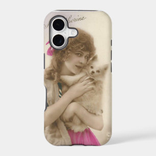 Femme victorienne et chien Photo antique