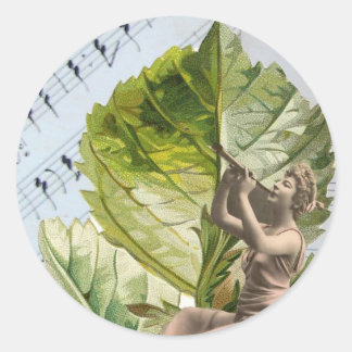 Femme vintage Jouant Sticker Oboe