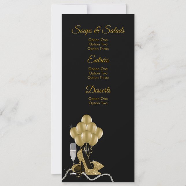 Femmes Anniversaire Menu Programmes (Devant)