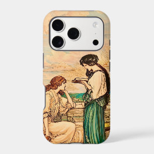 Femmes Art Nouveau lisant au bord de la mer 
