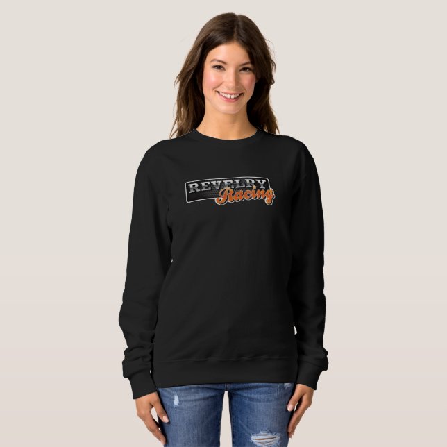Femmes de pullover de logo de course de festivités (Devant entier)