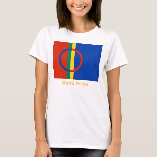 Femmes de T-shirt de fierté de Sami (jaune) (Devant)