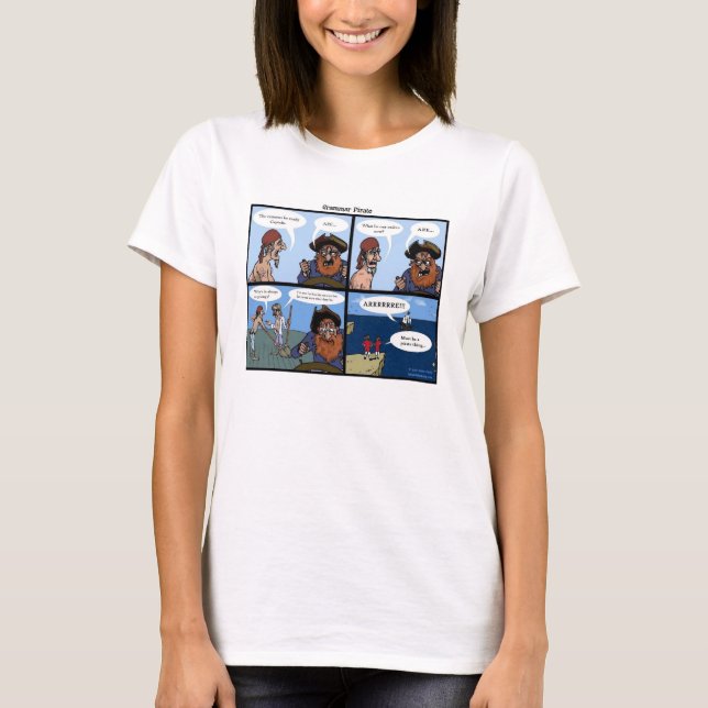 Femmes de T-shirt de pirate de grammaire (Devant)
