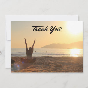 Femmes de Yoga sur Carte de remerciements Arrière 