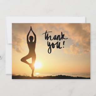 Femmes de Yoga sur Carte de remerciements Arrière 