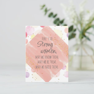 Femmes fortes Citer Or Blush Bubbles Carte postale