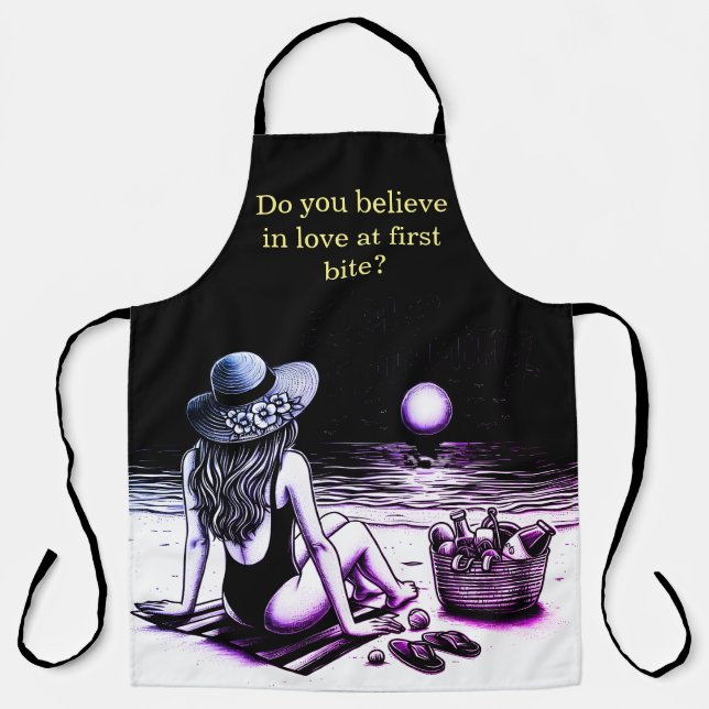 Femmes profitant d'un barbecue d'été avec tabliers (Recto)