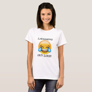 Femmes riant le T-shirt bruyant d'Emoji