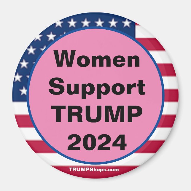 Femmes soutien TRUMP 2024 Aimant rose (Devant)