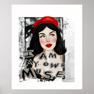 Femmes vintages avec frida kahlo citation Poster