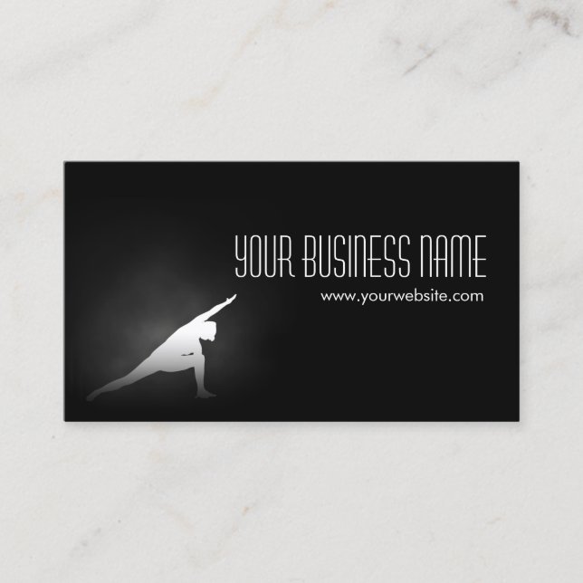 Femmes Yoga Pose Fitness Carte de visite foncé (Devant)