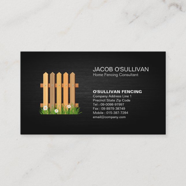 Fence Fencing Security Business Card (Front)