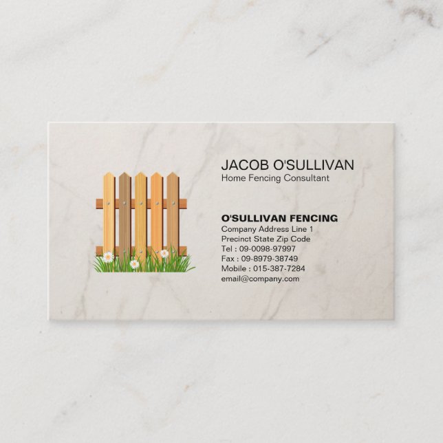 Fence Fencing Security Business Card (Front)