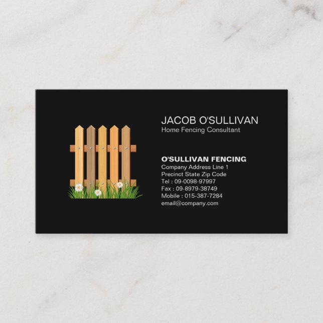 Fence Fencing Security Business Card (Front)