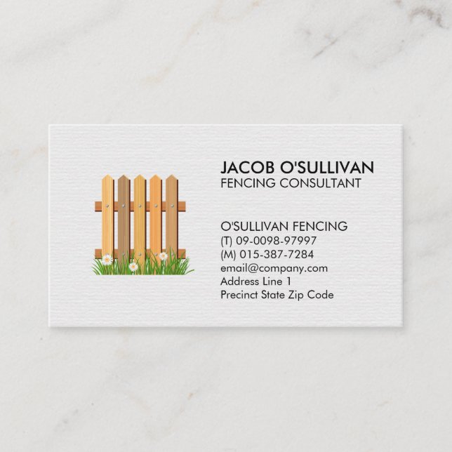 Fence Fencing Security Business Card (Front)