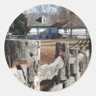 Fence in Colonial Williamsburg Classic Round Sticker
