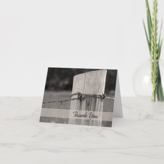 Fence Post Country Wedding Bridesmaid Thank You (Front)