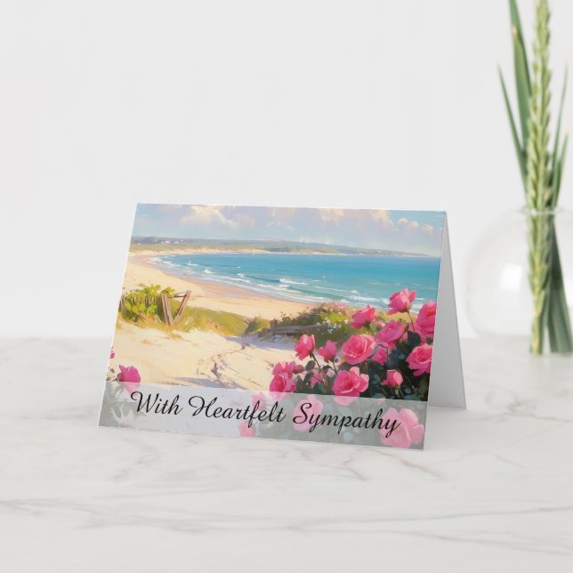 *~* Fence Roses Beach TV2  Sympathy Love Light Card (Front)