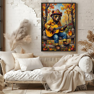 Fence-Side Firefighter: Bear's Golden Riff Poster