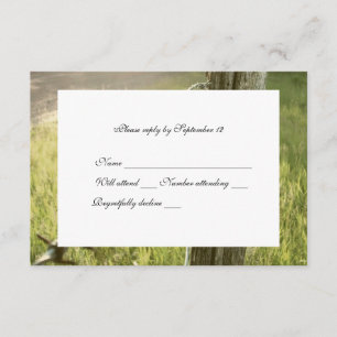 Fencepost, Barbed Wire Rustic rsvp with envelope Card